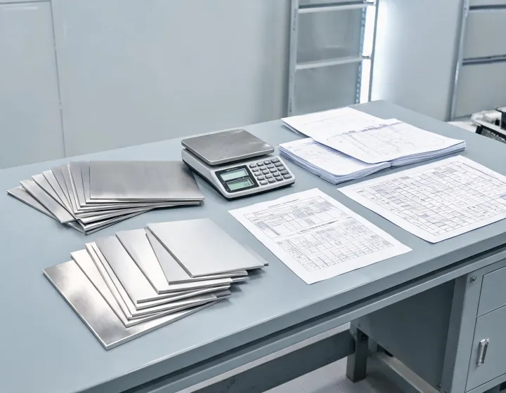 Aluminum stock list and weight calculator desk